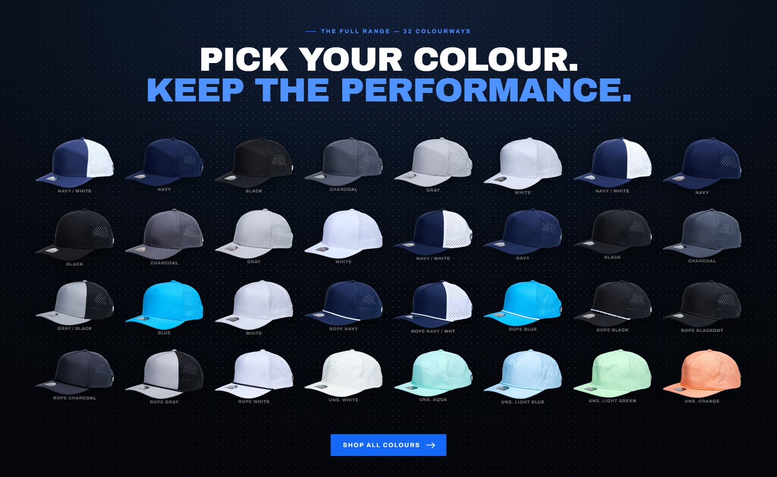 Pick your colour. Keep the performance. — all 32 H2 colourways